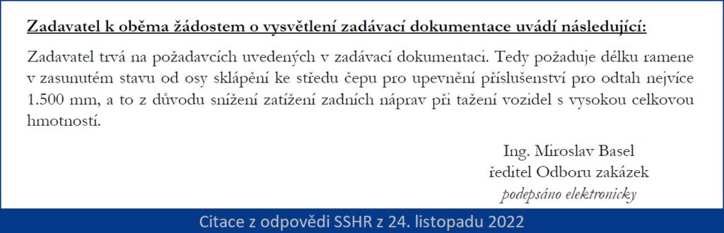 Citace z odpovědi SSHR z 24. listopadu 2022 