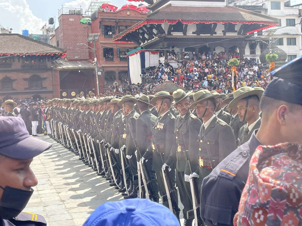 Nepál Záblesky Indry Jatry v Basantapuru